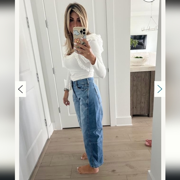 The Kenna Mid-Rise Heritage Barrel Jeans by Pilcro: Icon Edition HEART JEANS - Picture 9 of 16